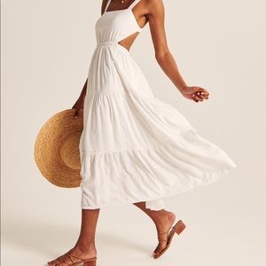 Abercrombie Women's Scrunchie Strap Cutout Maxi Dress